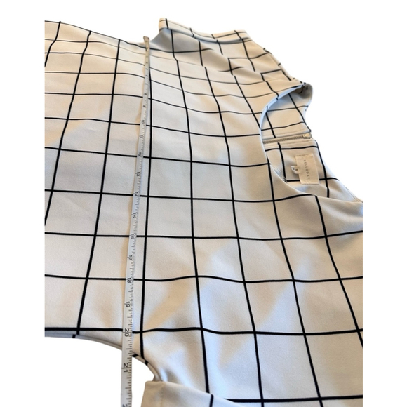 Melloday Plaid White Black Grid Top Blouse Small - Picture 9 of 12